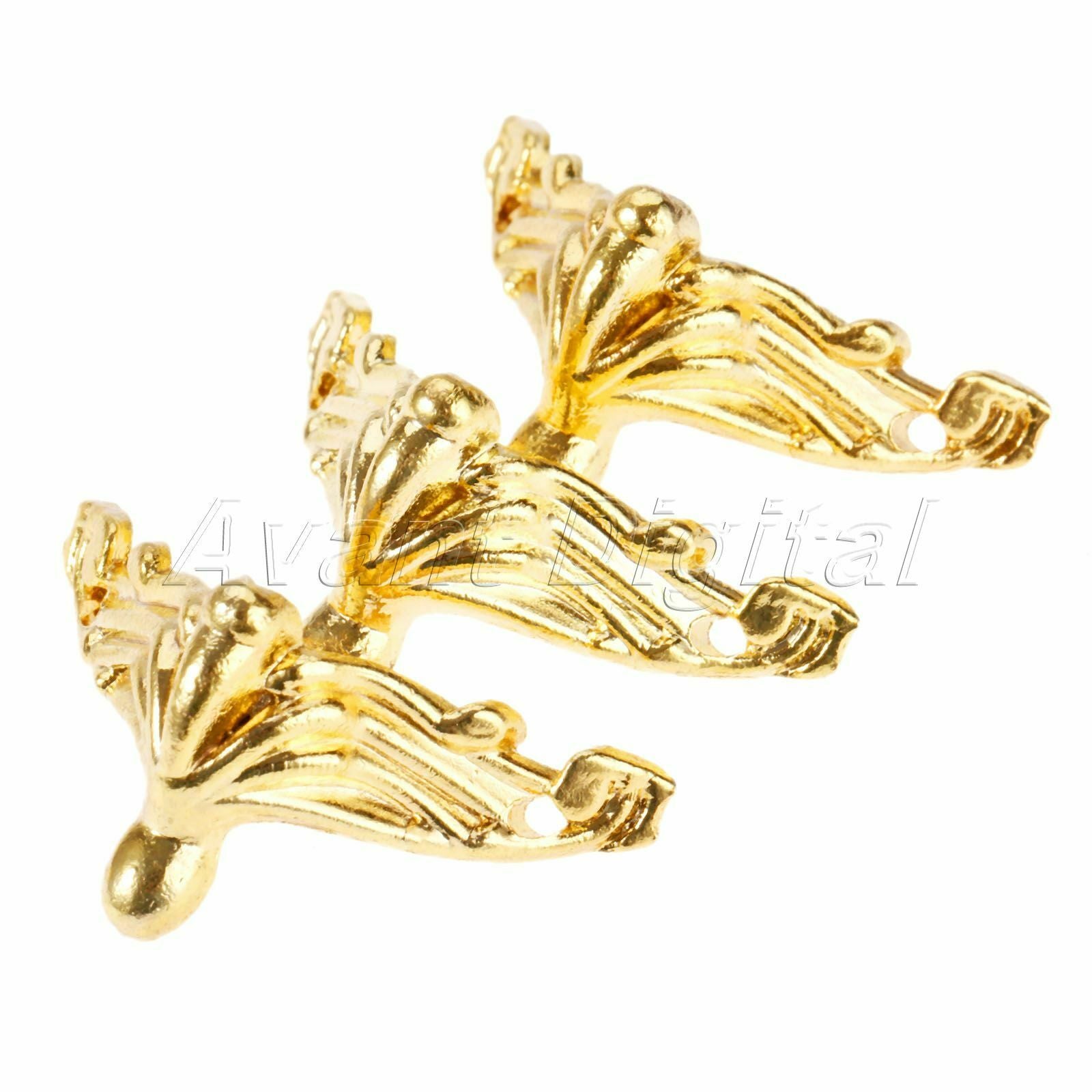Zinc Alloy Jewelry Chest Wood Box Feet Leg Corner Protector Decor 1.02"*0.75"