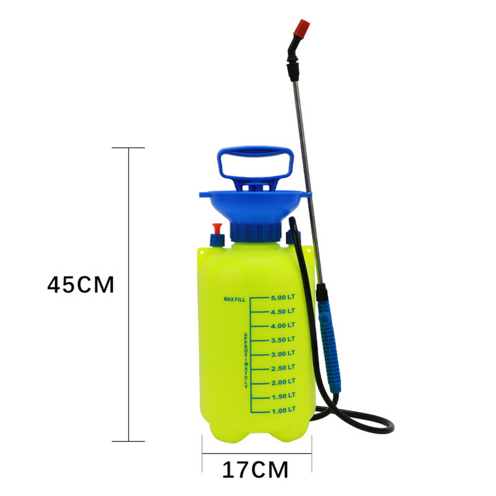 5L Manual Spray Bottle High Pressure Garden Weeding Cleaning Large Capacity