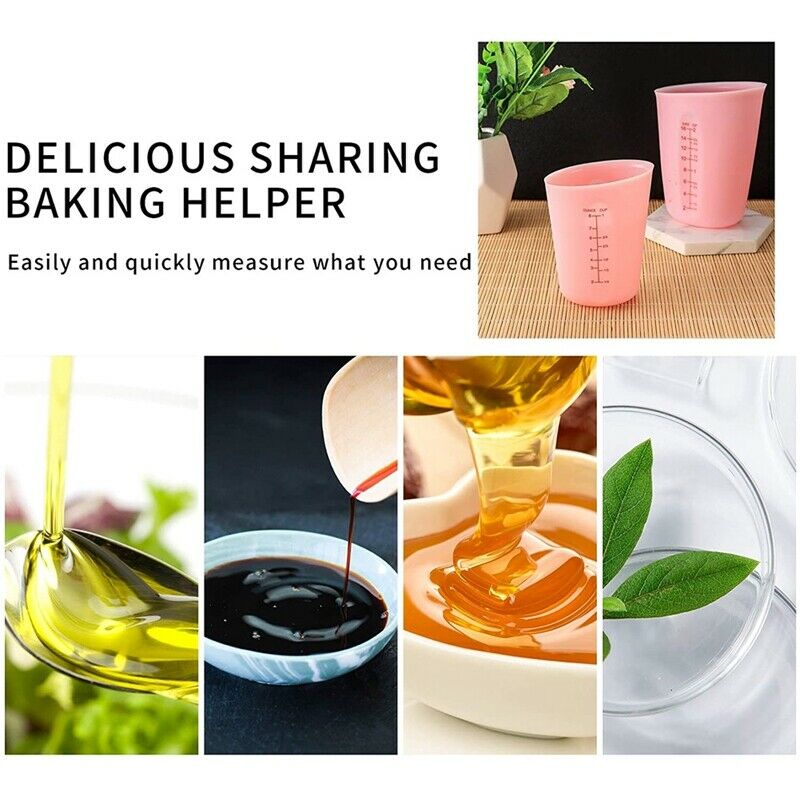 Silicone Measu Cups Jugs, Mixing Cups with Scale Clear, Cup Measure for EpoxD8U1