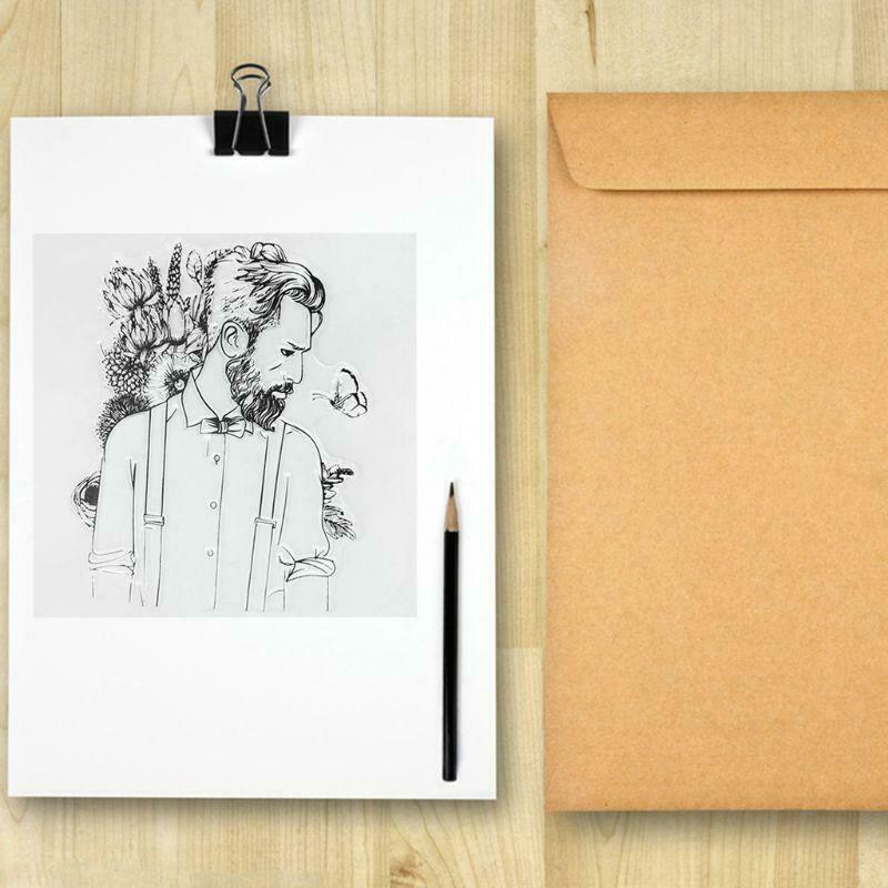 Man Silicone Clear Seal Stamp DIY Scrapbooking Embossing Photo Album Decorative