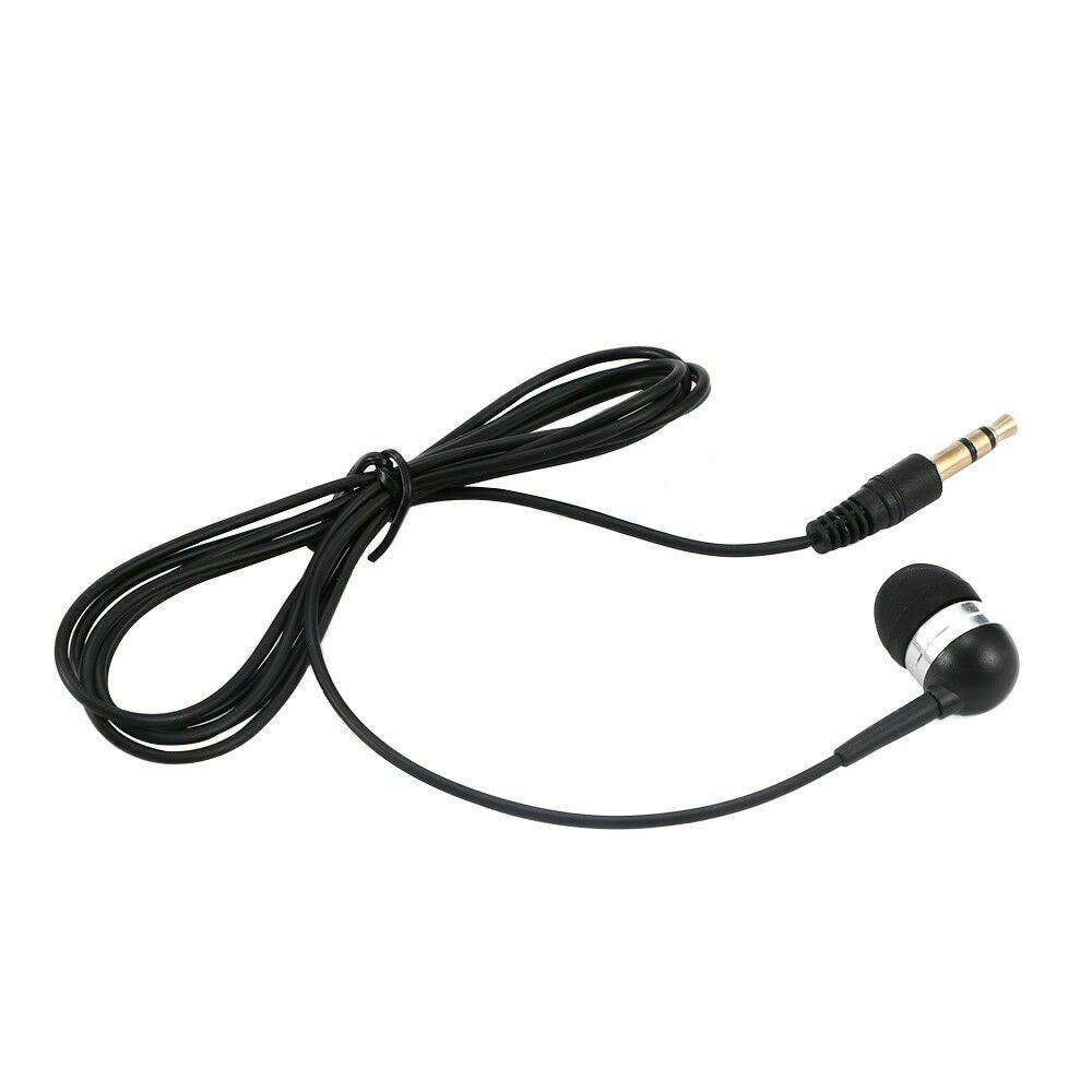 Black Single Side 3.5mm Headset In Ear Mono Wire Earbud Earphone Headphone new