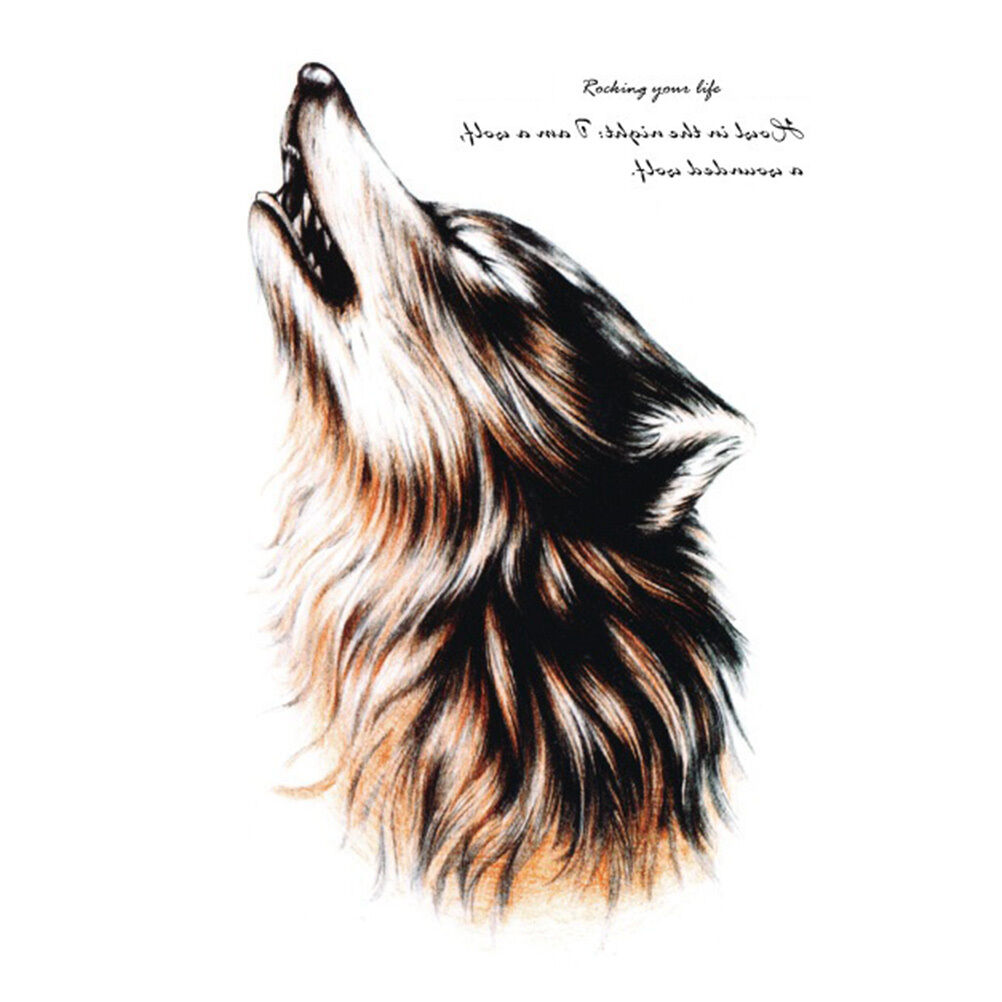 Body Art Beauty Makeup Cool Wolf Wolfing Waterproof Temporary Tattoo Stick.l8