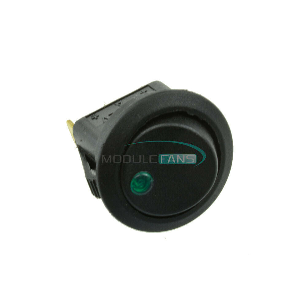 50PCS 12V LED Green Dot Light Car Auto Boat Round Rocker ON-OFF Toggle Switch