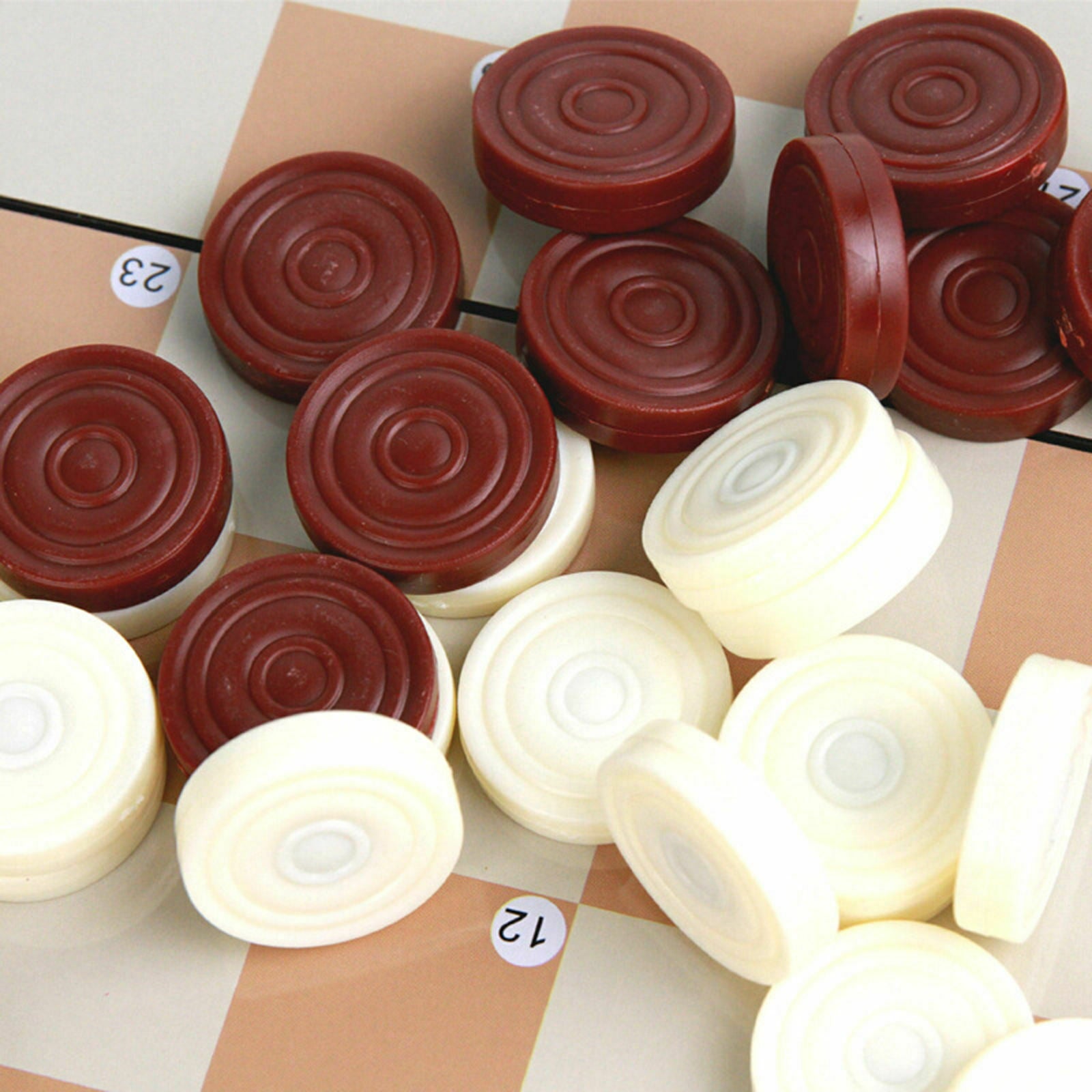 Plastic Checkers Board Game Set Classic International Checkers for Kids