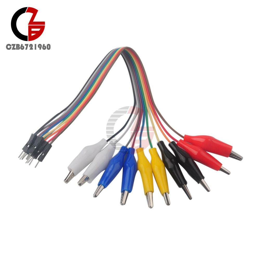 2Pcs 2 In 1 Alligator Clip Dupont Wire 10pin 20cm Male Crocodile Jumper Test