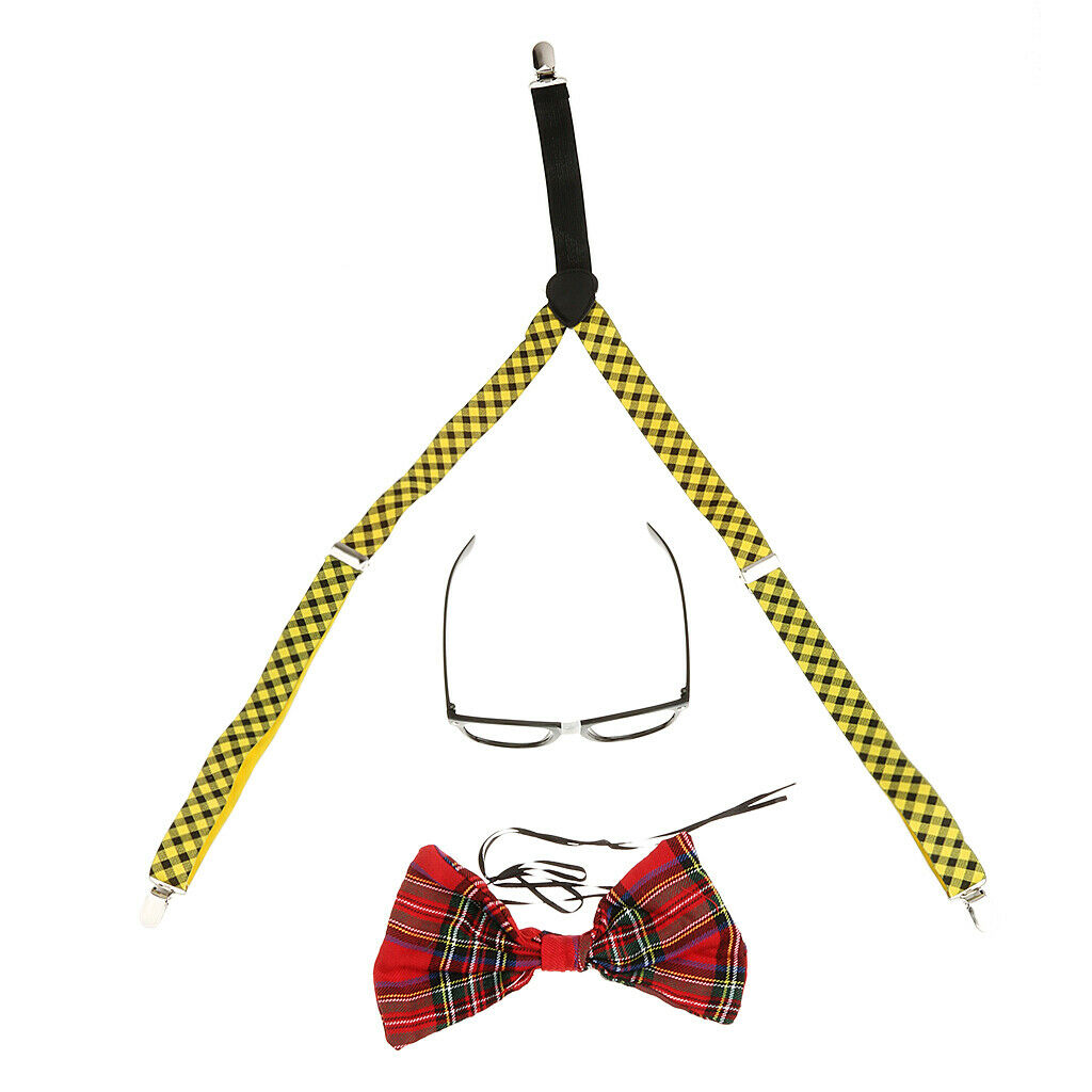 Fancy Bow Ties Black Fun Glasses Nerd Geek Costume Set  Fancy Dress Party