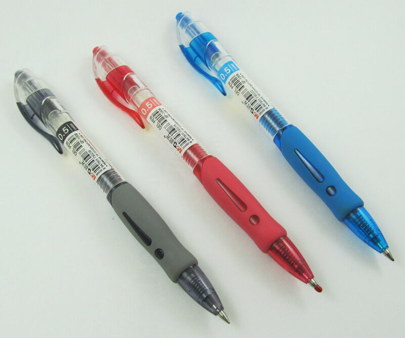 3 pcs M&G Z1 retractable pen 3 Colors 0.5mm pipe Blue Black Red Gel Ink Pens