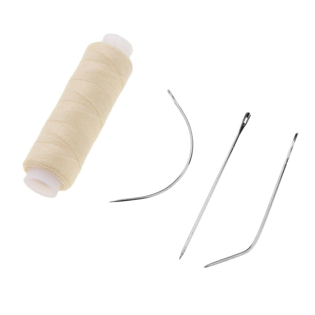 12 Pcs Hair Extension Weave/Hair Track Sewing Weft Thread with Free Needles