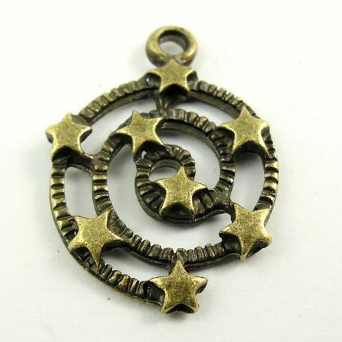 17*16*2mm antiqued style bronze alloy galaxy stars pendants charms 30pcs