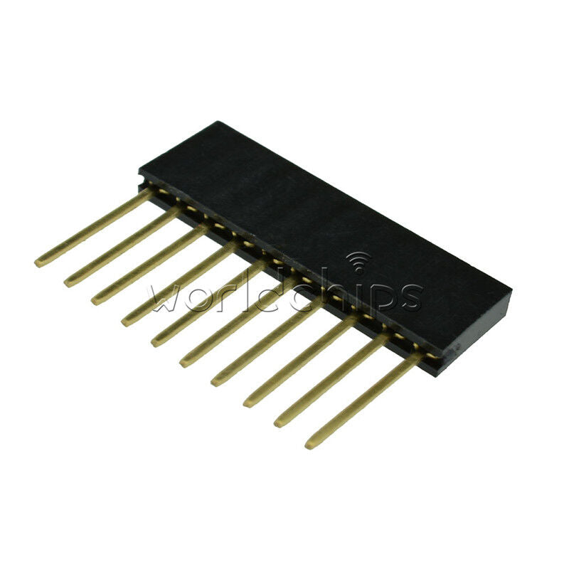 50pcs 2.54mm Pitch 11mm  Long Pin 10 Pin Single Row Female Header Arduino