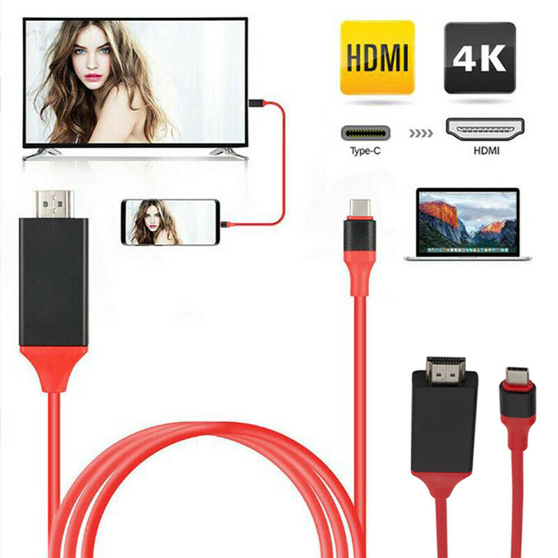 USB-C Type C to HDMI Cable AV TV Adapter USB 3.1 Plug And Play 4K HD Video CBDA