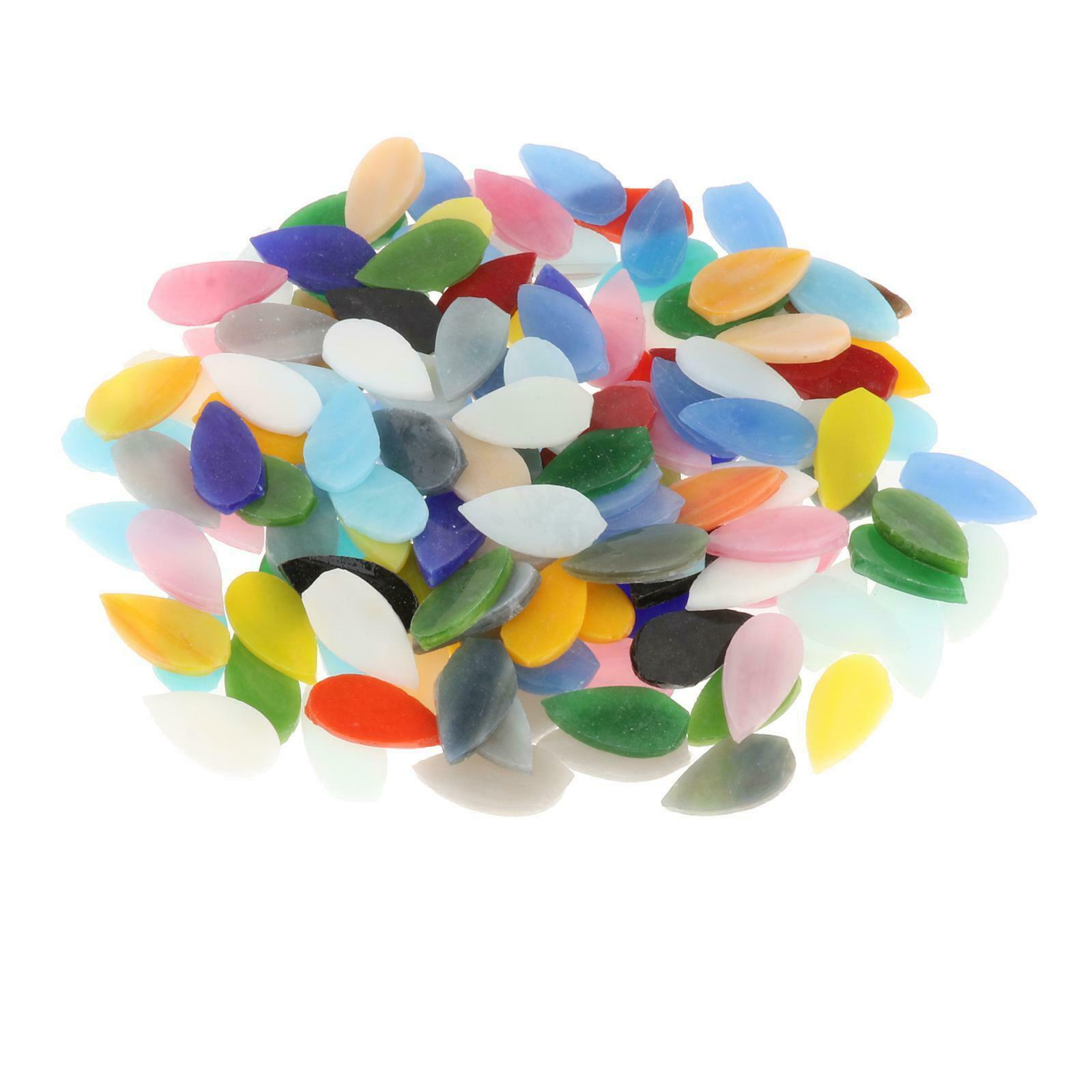 150 Pcs Assorted Colors Water Drop Mosaic Tiles Pots Stepping Stones Cups