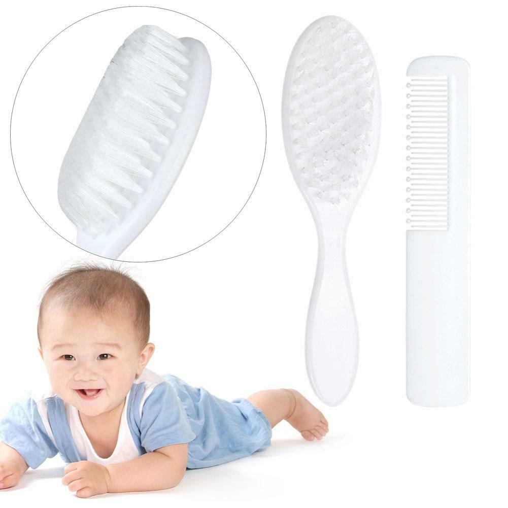 2pcs/Set Newborn Baby Hair Comb+Brush Soft Infant Head Massager Hair Care A#S