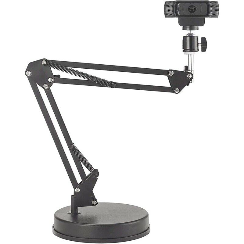 Desktop Webcam Stand 22 Inch Suspension Boom Scissor Arm Stand with Base,ComF3I7