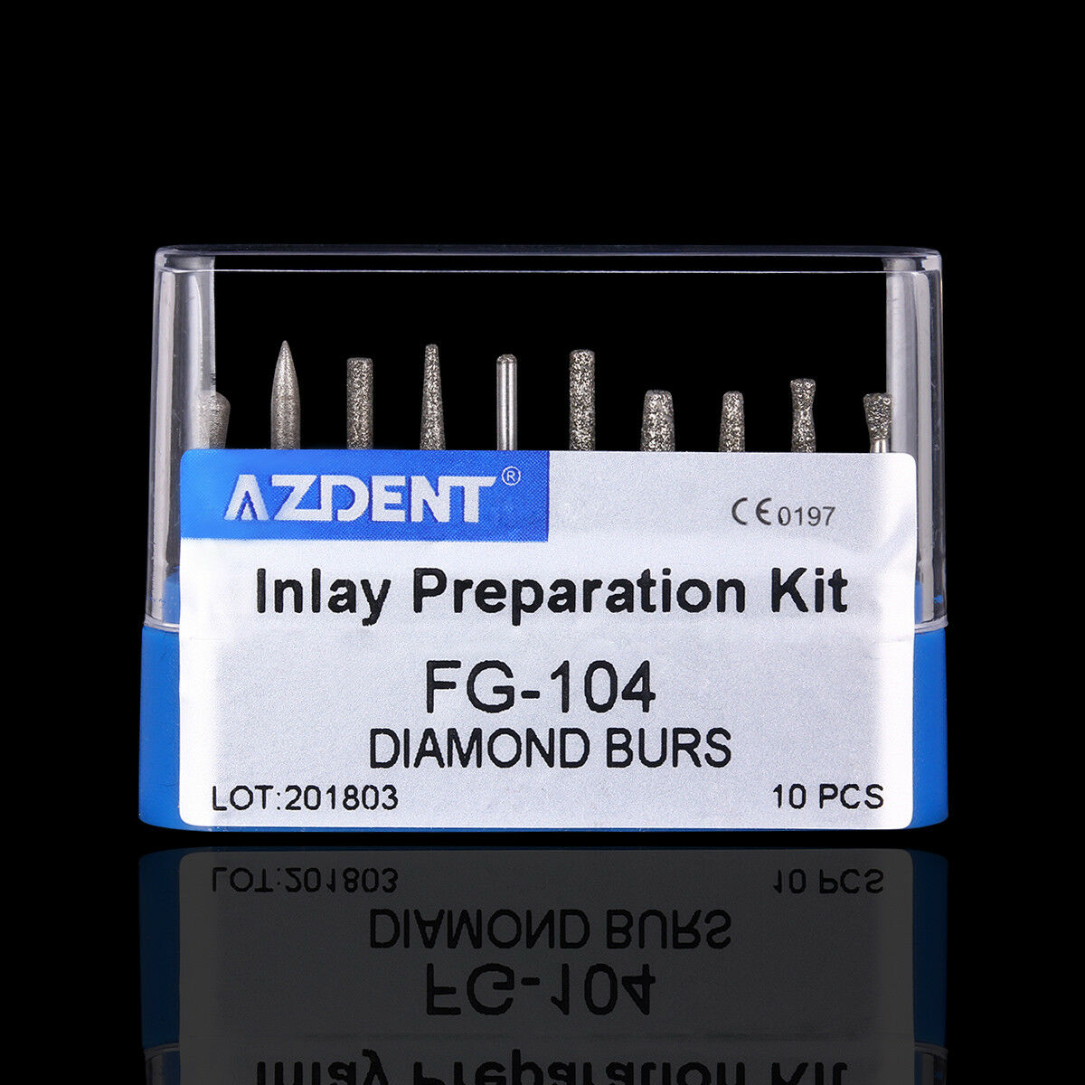 30 Kits Dental FG-104 Diamond Burs Implant Inlay Preparation 10Pcs/Kit AZDENT