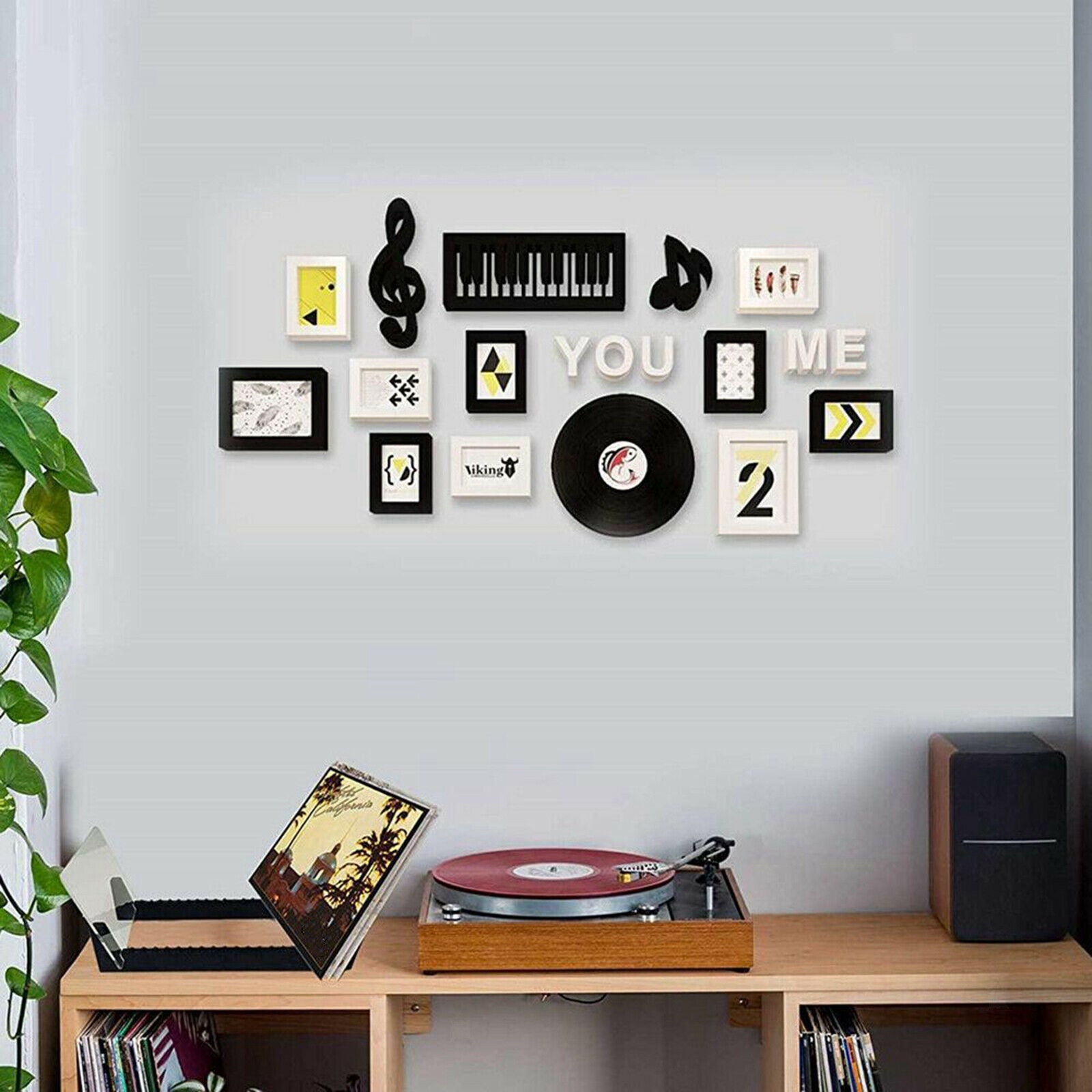 Large Capacity Acrylic Vinyl Record Storage Holder Album Modern 14 inch Long