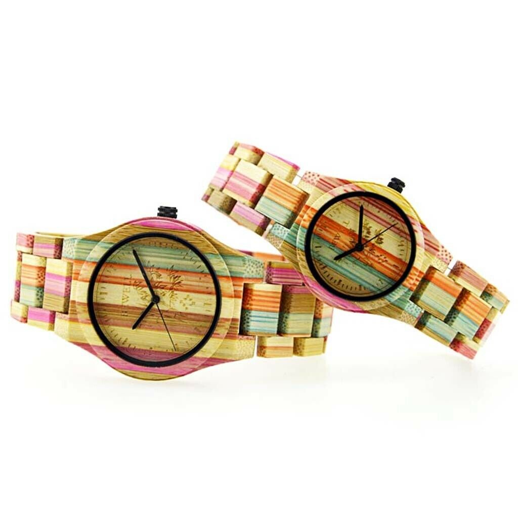 Bewell Handmade Colorful Bamboo Wood Watch Quartz Fashion WristWatch #1