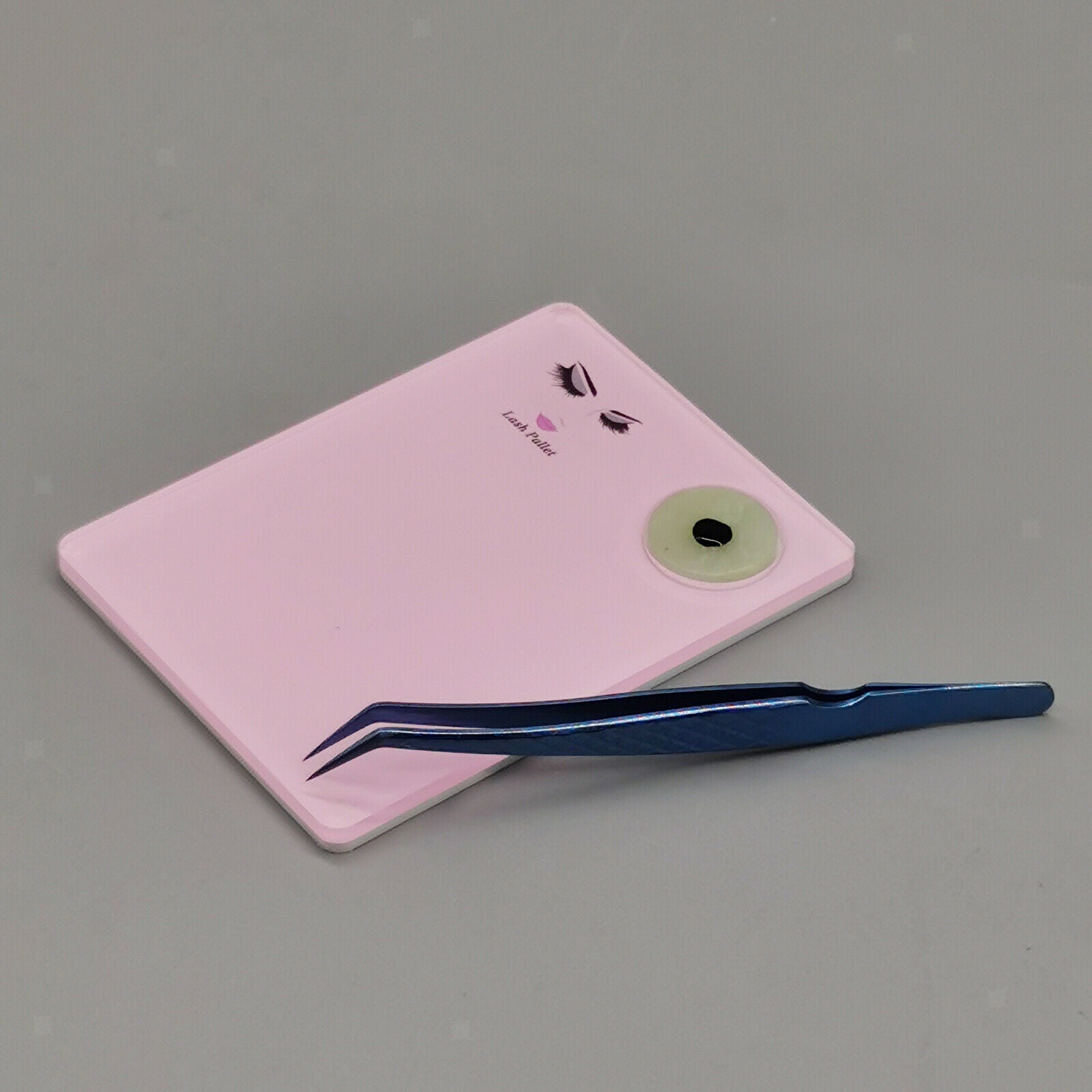 Pink Acrylic Eyelash Extension Stand Pallet Holder Display Pad Gasket Tool +