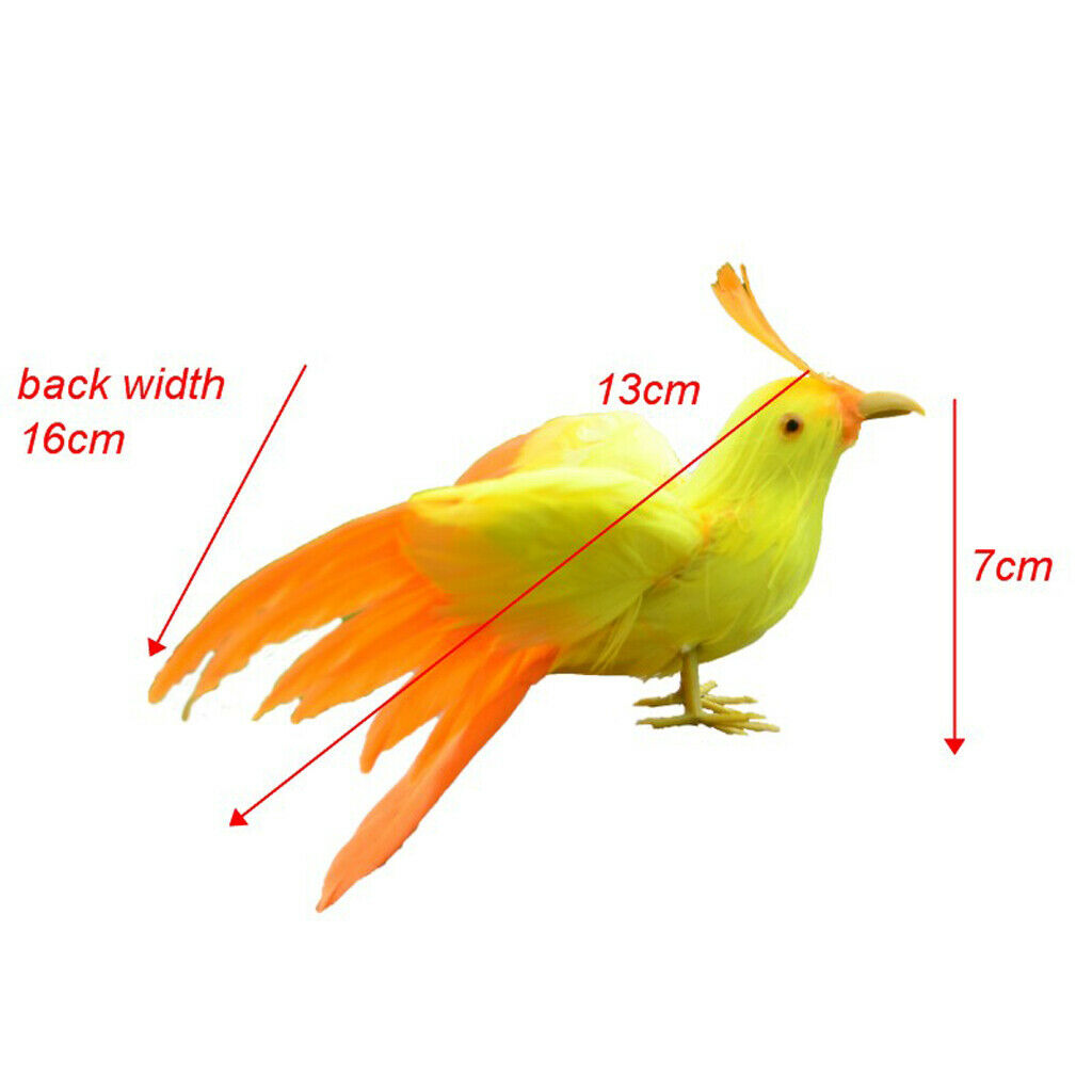 Realistic Birds Crows for Garden Weding Home Decoration  Yellow