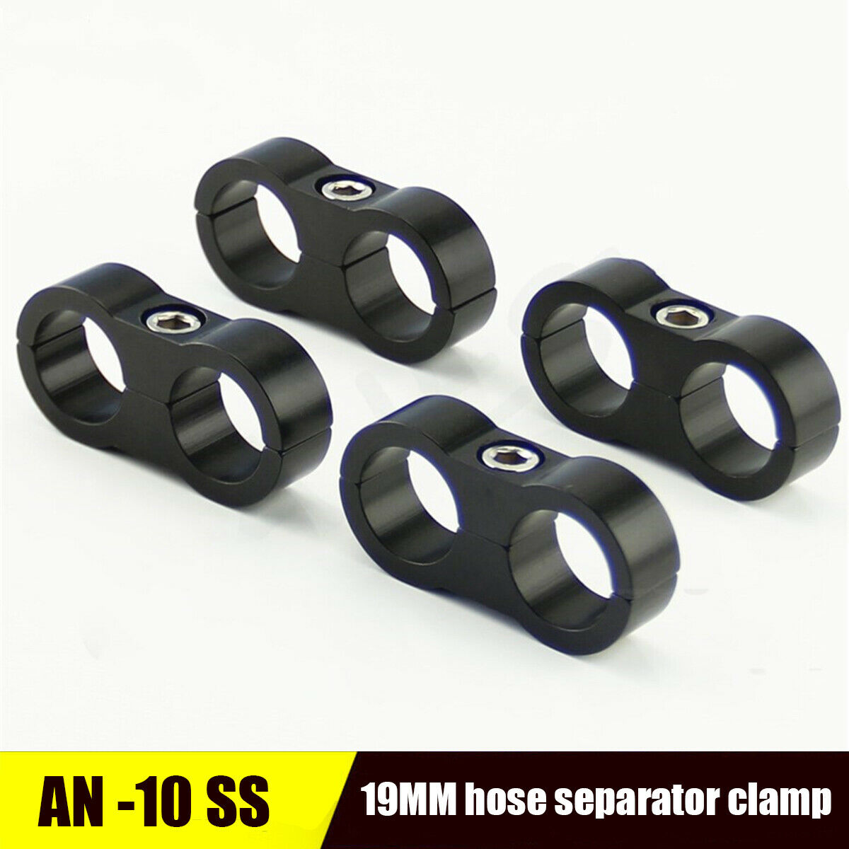 4X AN-10 AN10 19MM 0.75 in Braided Hose Separator Clamp Fitting Adapter Bracket