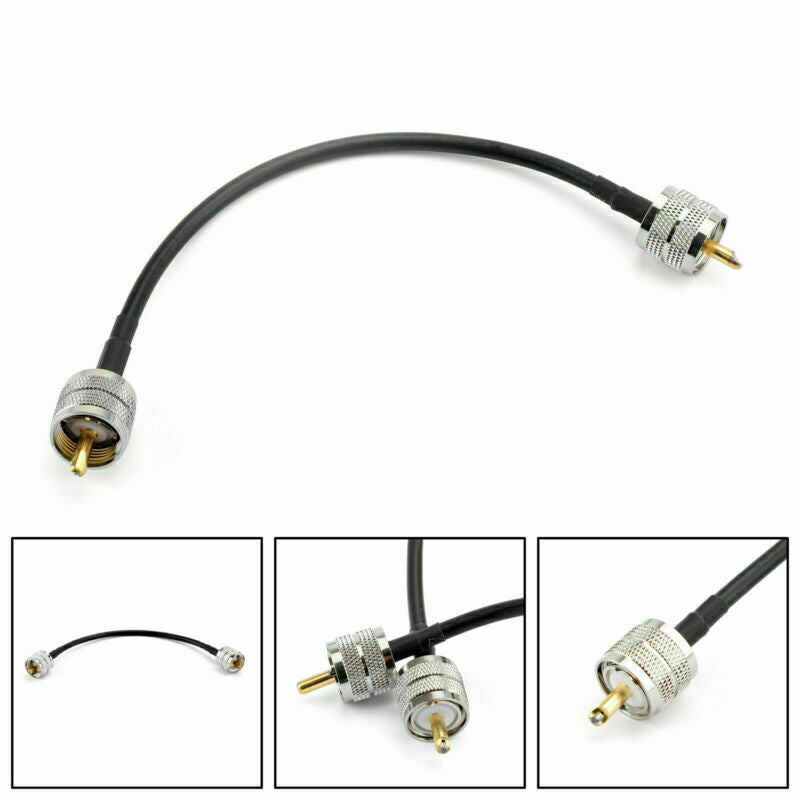 1Pcs UHF PL259 Male to Male Plug Coax Pigtail Jumper Coaxial Cable RG58 25cm CA