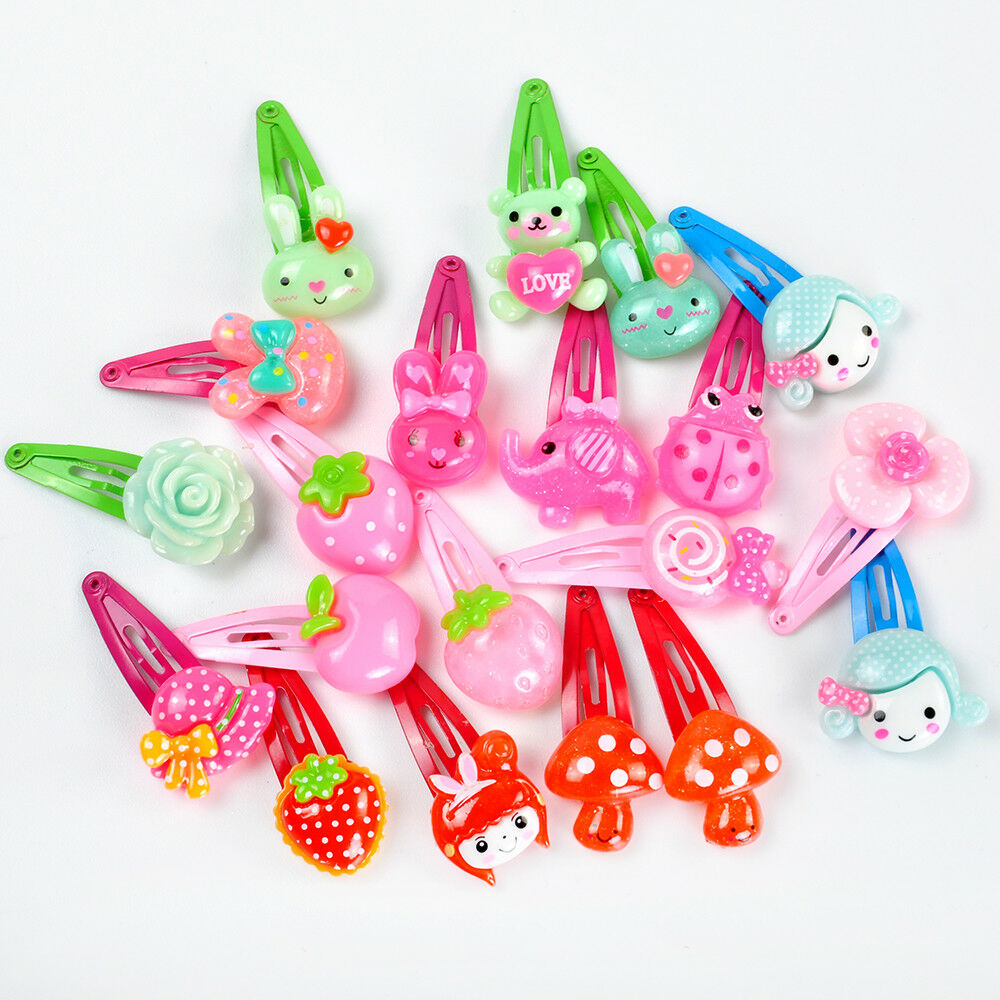 Lovely 20pcs/Sets Mixed Mini Cartoon Baby Kids Girls HairPin Hair Clips Headwear