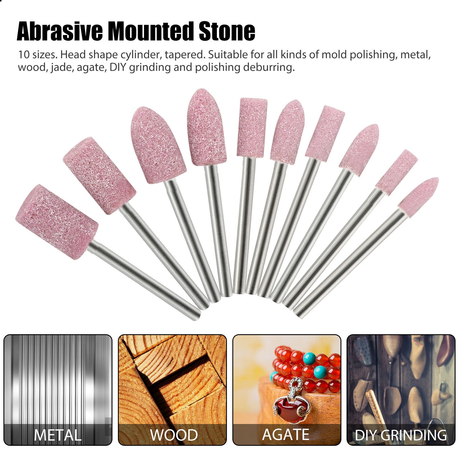 42PCS Diamond Grinding Carving Cutting Wheel Burr Bit Set For Dremel Rotary Tool