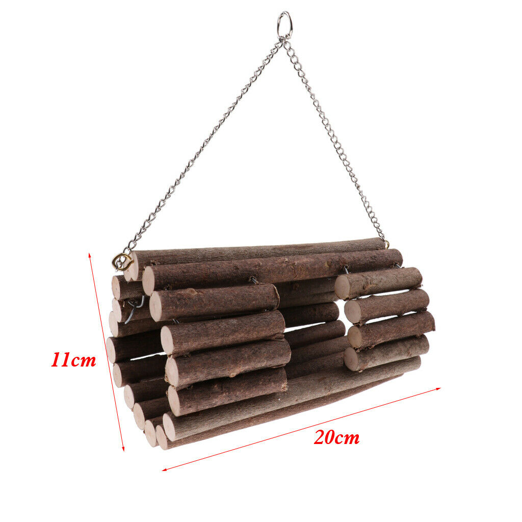 Wooden Small Animal Hammock Hanging Bed Cage Home for Hamster Squirrel Bird