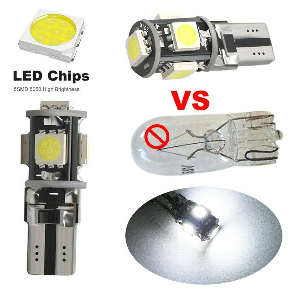6x T10 LED Canbus Error Free 5 SMD Car Side Wedge light Bulb White 168 194 W5W @