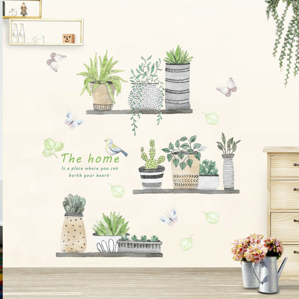 garden plant bonsai flower butterfly wall stickers home decor room kitchenJ SJ