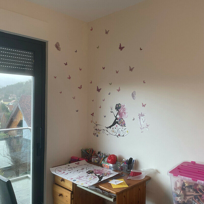 Butterfly Flower Fairy Wall Stickers For Kids Room Wall Decor Room Post.l8