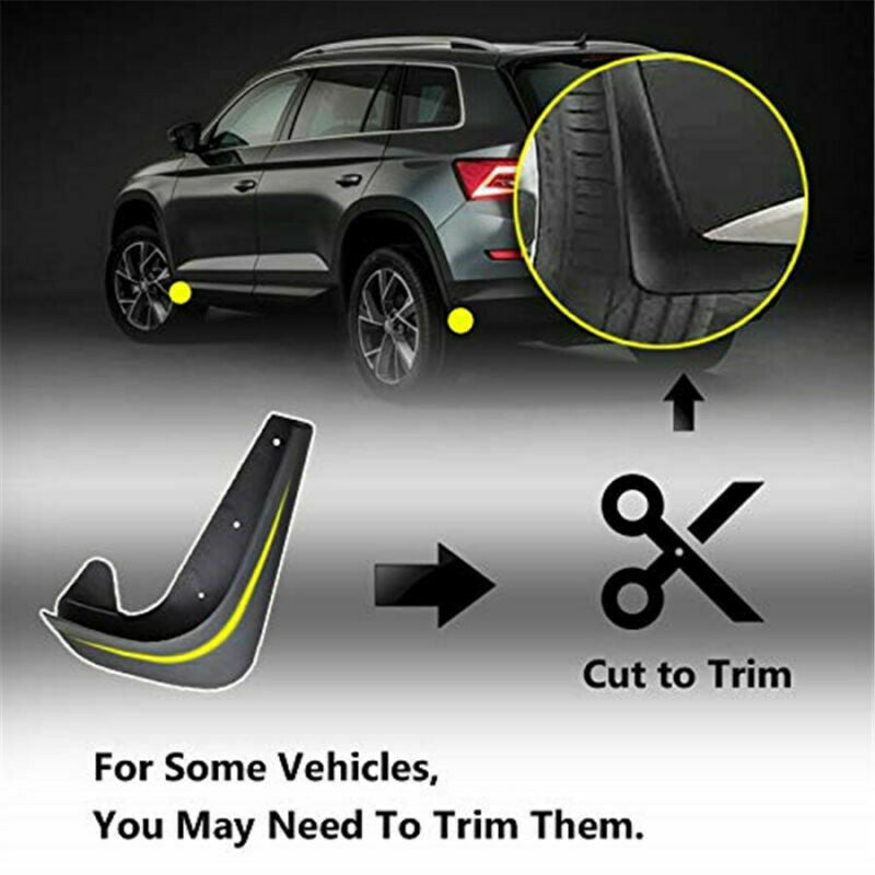 4PC Full Set Flexible Car Fender Flares Extra Wide Body Wheel Arches EVA Plastic