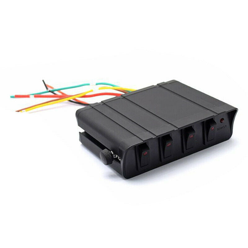 12V 4 Gang On/Off Rocker Switch Box Controller Emergency Strobe Light Car Yacht