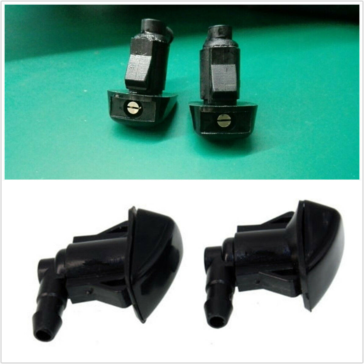2x Car Front Windshield Washer Nozzle Kit Fit For 05-13 Jeep Cherokee Commander