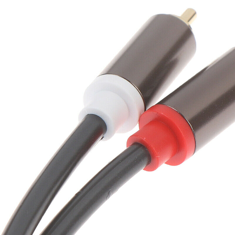 1m 2RCA Male to 2RCA Male Stereo Audio Cable Plated for HDTV DVD VCD Amplif~DD