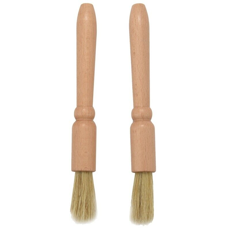 2 Pcs Coffee Grinder Cleaning Brush Wood Dusting Brush for Espresso Stations aZ6