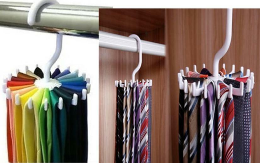Rotating 20 Hooks Neck Ties Organizer Men  Tie Rack Hanger Holder jvJC.l8