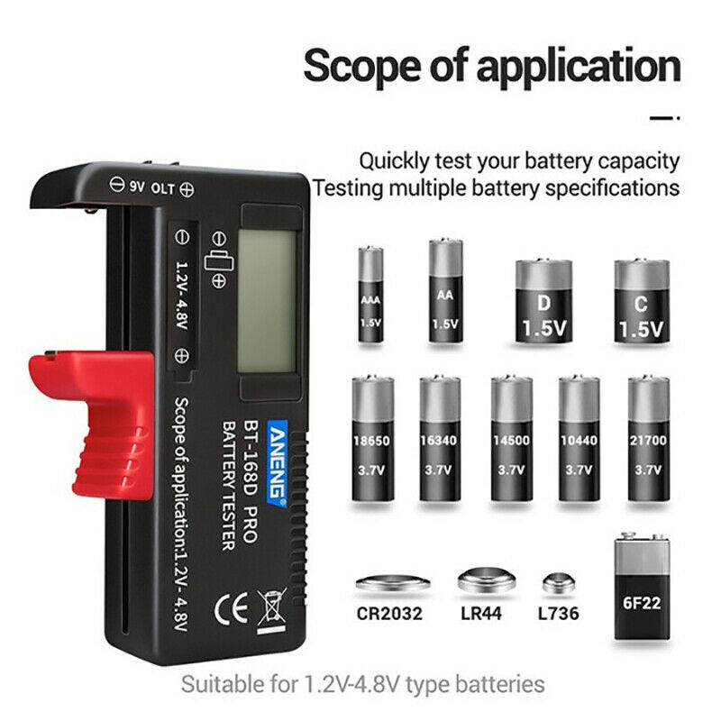 Digital Battery Capacity Volt Tester Check Battery Voltage Current Meter Tes C!