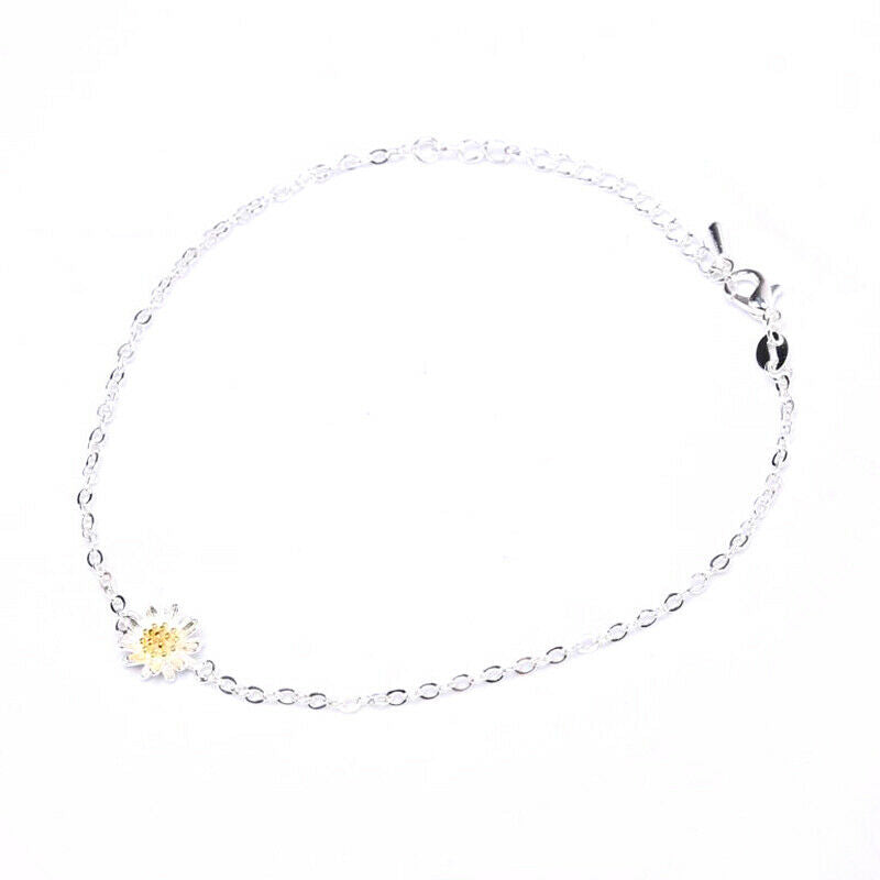 Beautiful Small Daisy Flower Chian Bracelet Simple Charm Bracelets Women .l8