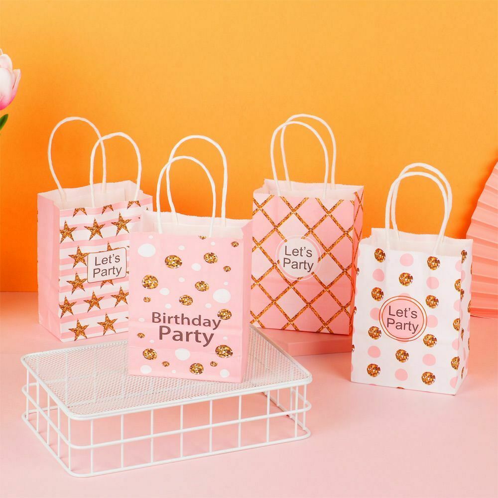 Party Supplies Gift Storage Cute Pink Kraft Bag Candy Bag Birthday