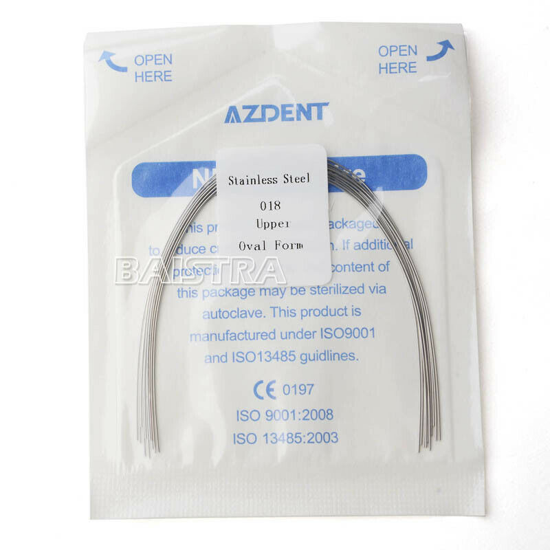 100 X Dental Orthodontic Arch Wires Stainless Steel Round 018 Upper Oval AZDENT