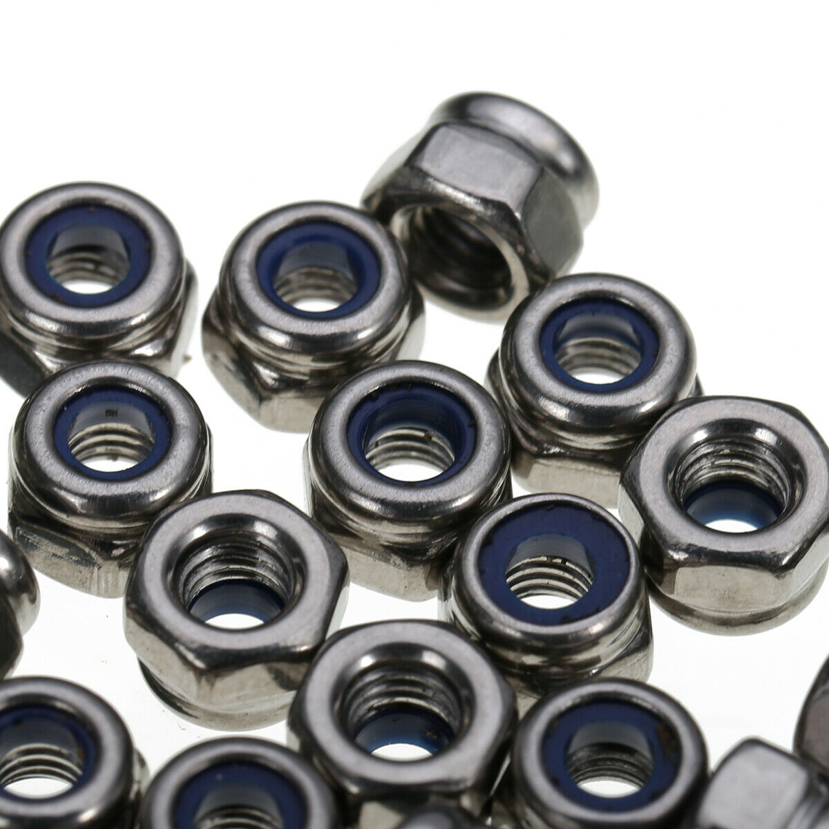 Stainless Steel Nylon Insert Hex Lock Nut - M3 100pcs