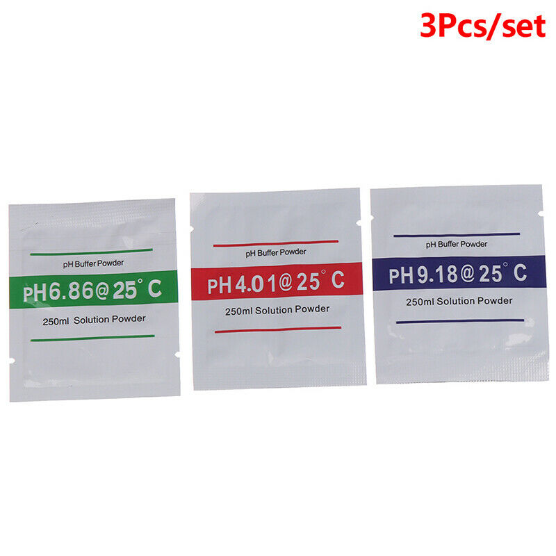3Pcs PH Buffer Measure Calibration Solution ph4.00/ 6.86 /9.18 Calibration Poi W