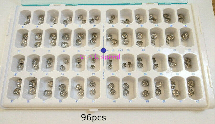 96pcs Stainless Steel Dental Kids Primary Molar Crowns Preformed Crown Dentist