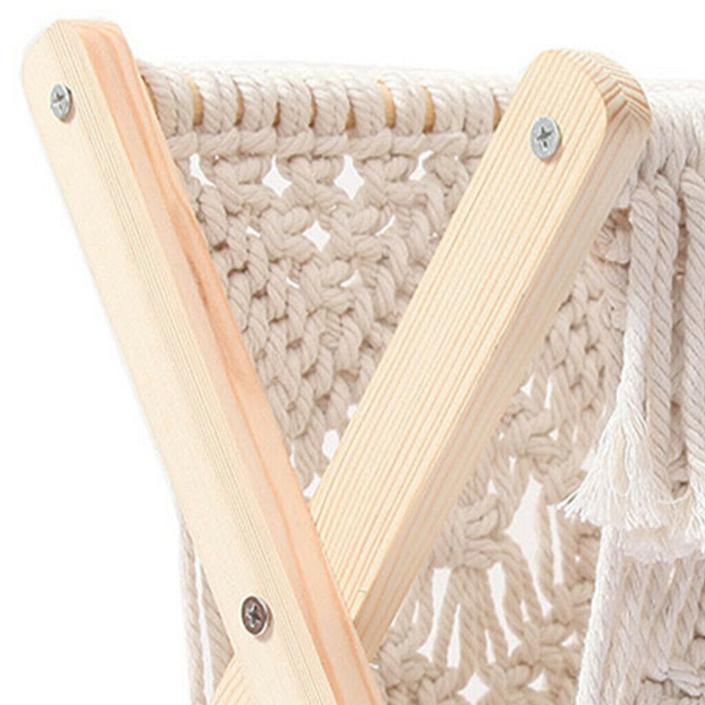 Hand-woven Magazine Rack Holder Storage Basket Boho DIY Office Art Ornament