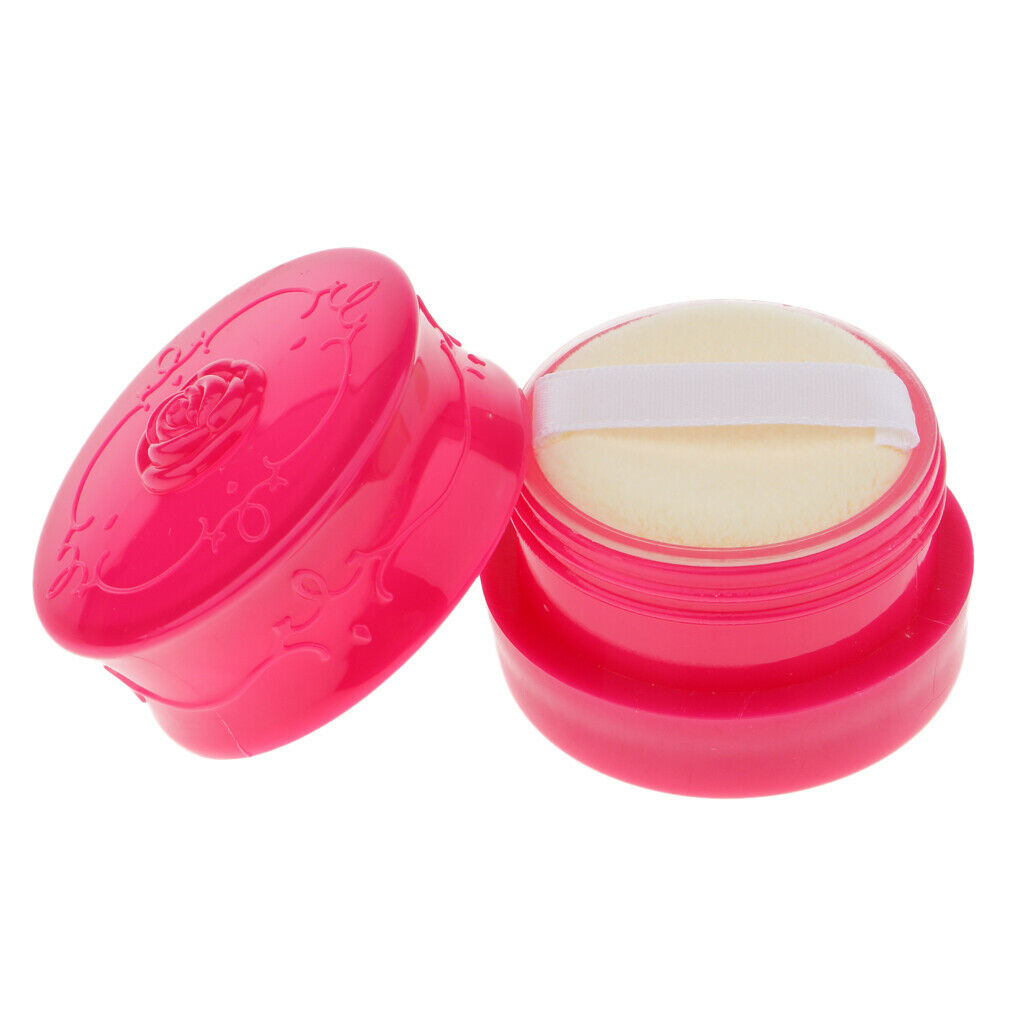 Travel Empty Makeup Loose Powder Container Case with Puff Sifter 2 Colors