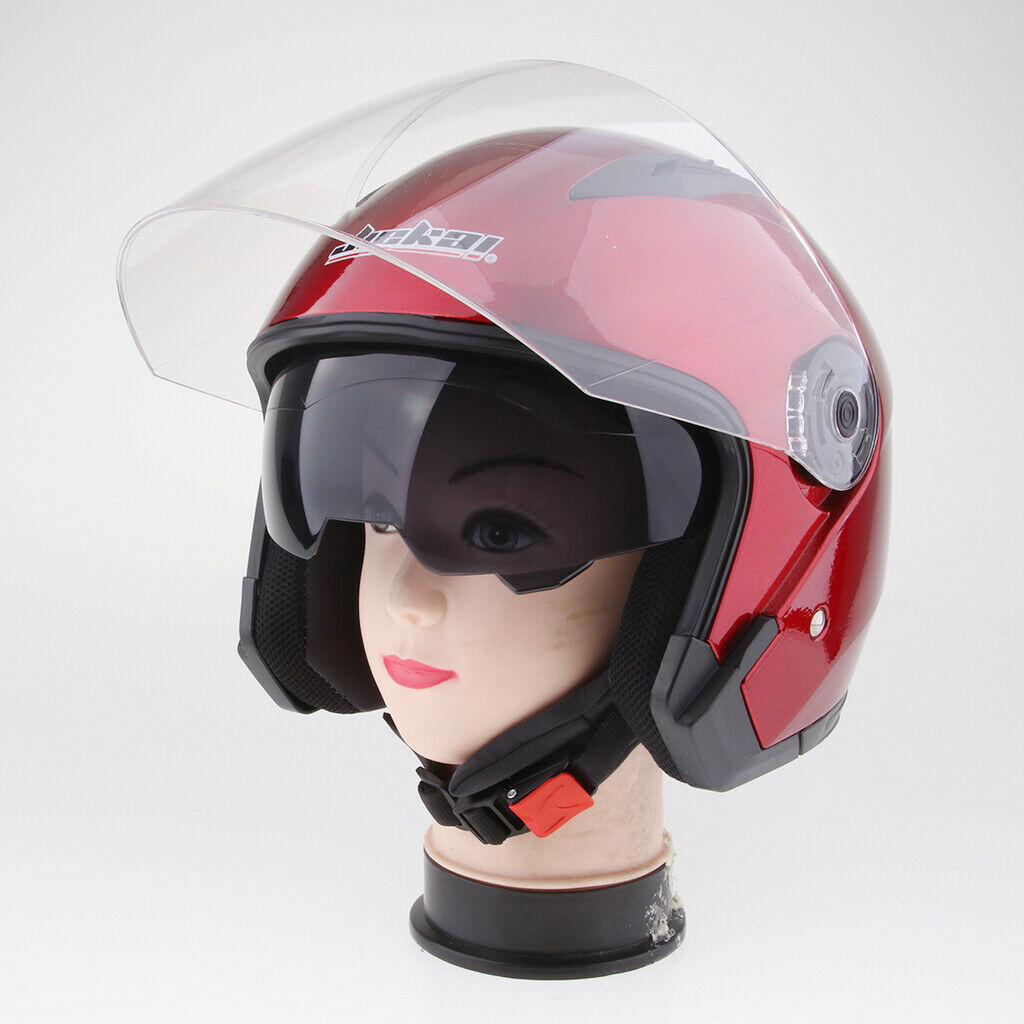 Motorcycle 3/4 Open Face Helmet Double Face Mirror Helmet Flip up Sun Shield