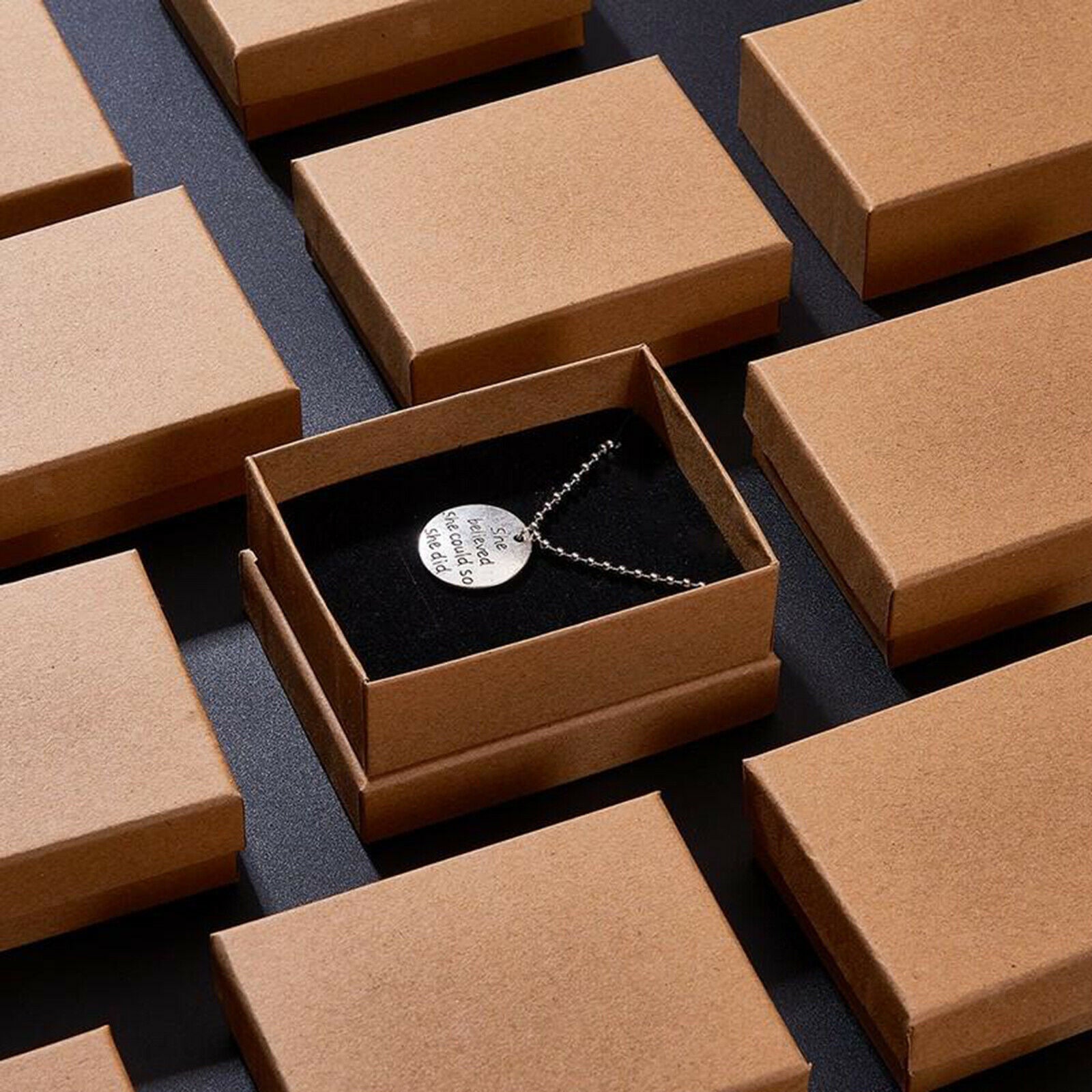 12pcs Paper Jewelry Necklace Display Case Storage Packaging Box Gift Box