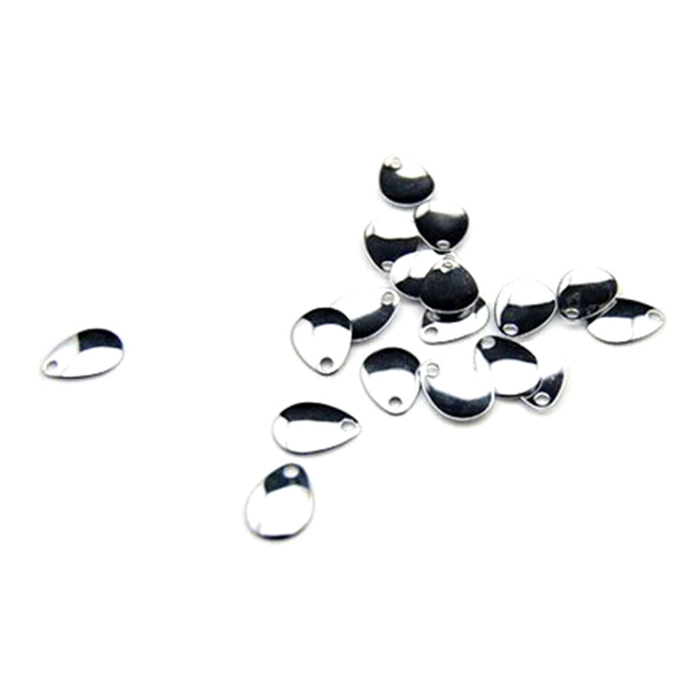 10pcs Fishing Flattie Attractor Spinner Blades Smooth Nickel Spoons Plaice、 DD