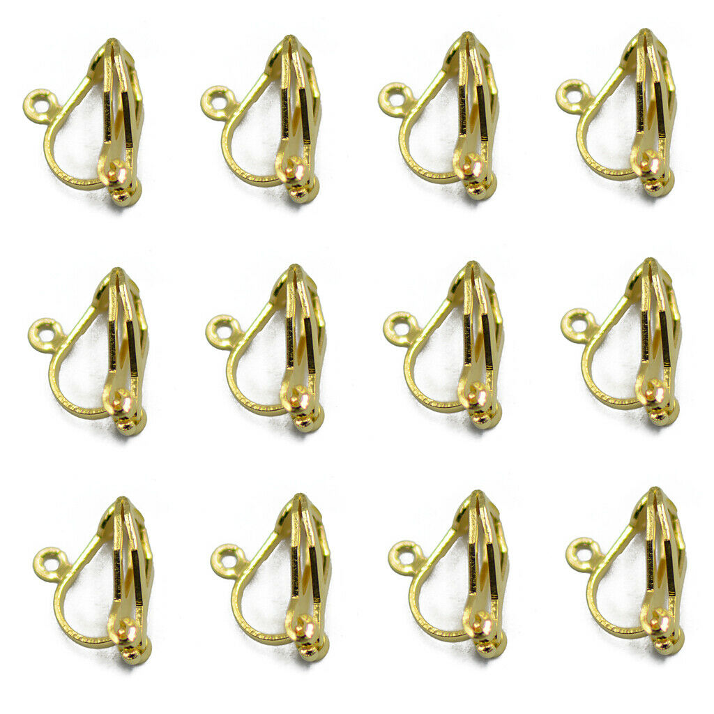 12Pcs Golden Copper Earrings Wires Hooks Ear Clips Wires DIY Jewelry Finding